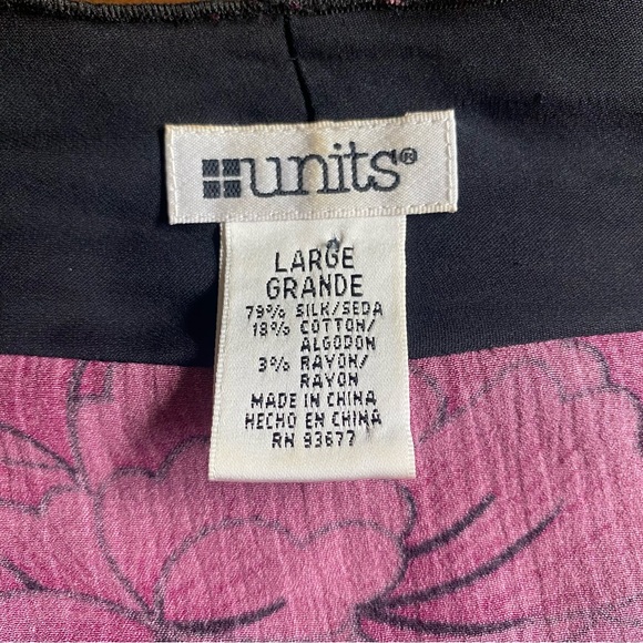 Vintage Units Silk Blend Purple Magenta Patchwork Kimono Cardigan Boho Sz. LARGE - Picture 8 of 13